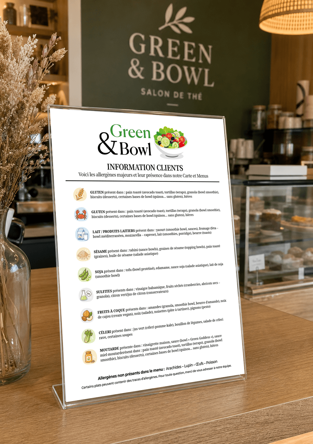 affiche allergènes - Restaurant Le Gourmet